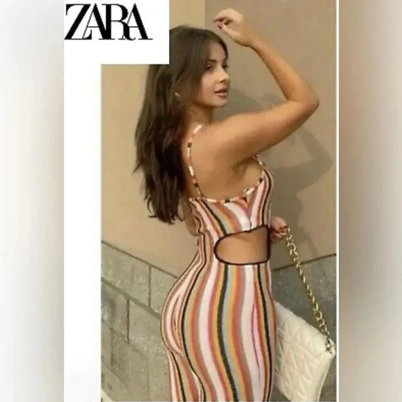 Zara Multicolored Jumpsuit with Side Cutouts - Picture 2 of 10